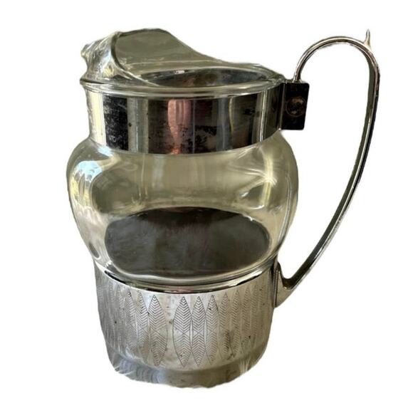 Vintage Hellerware Chrome & Glass Water Pitcher Barware - Picture 10 of 10